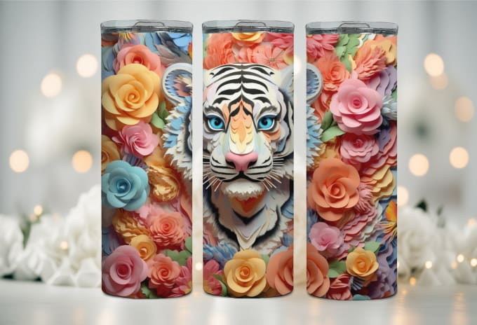 Gig Preview - Design sublimation tumbler wraps with 2d, 3d illustrations