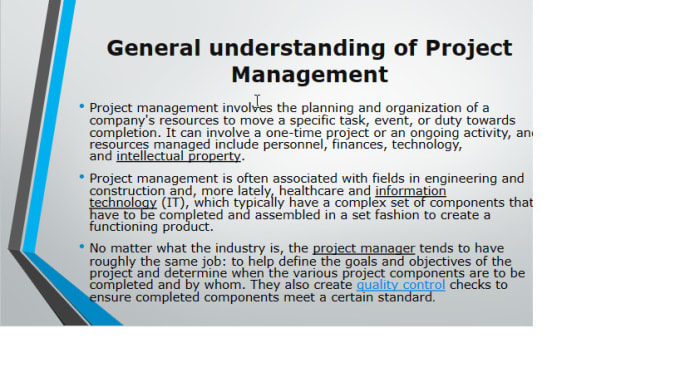 Gig Preview - Provide project managment learning notes