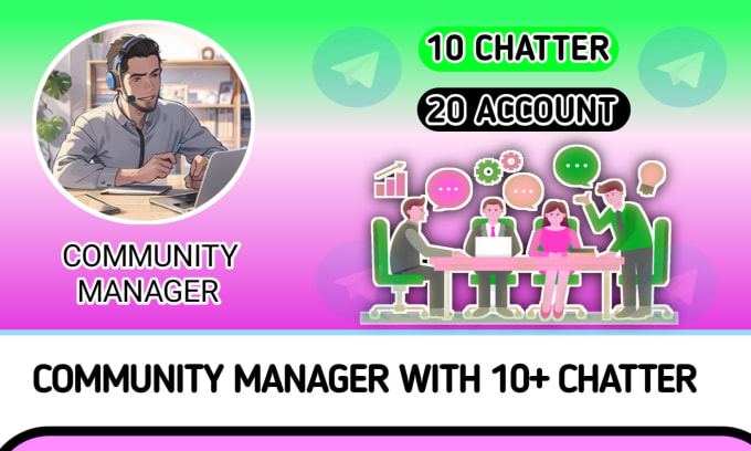 Gig Preview - Be telegram community manager or admin with 10 chatters in crypto project