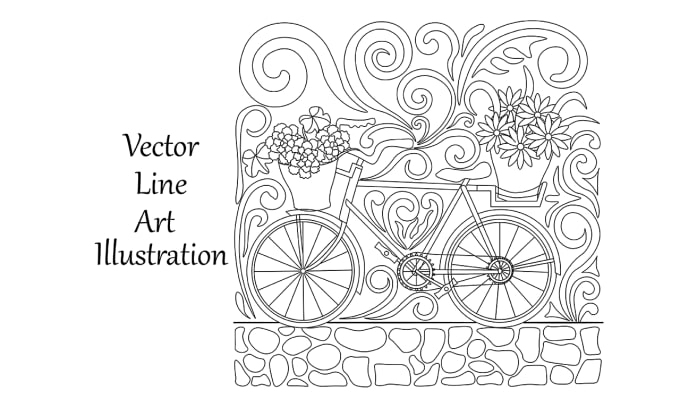 Gig Preview - Draw line art illustration coloring book page for kids and adult or any purpose