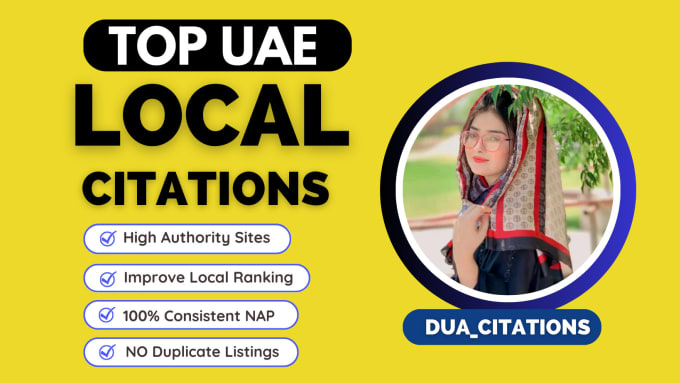 Gig Preview - Do uae, dubai local citations and directory submissions for local SEO backlinks