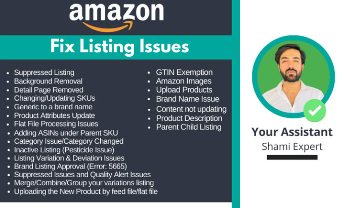 Gig Preview - Fix your amazon product listing issues and variation listing