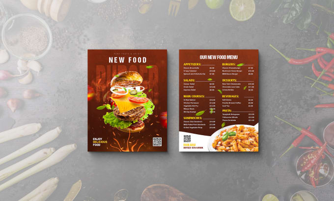 Gig Preview - Create menu design, digital menu, menu restaurant