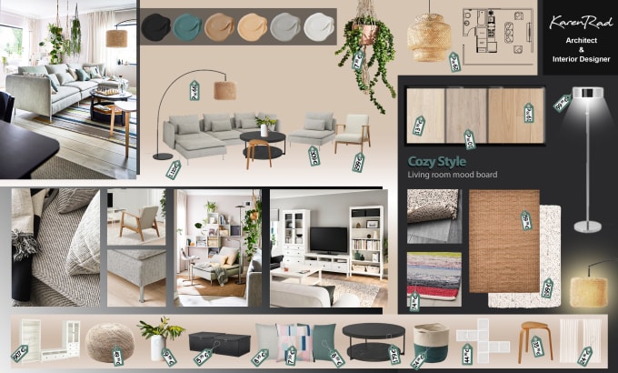 Gig Preview - Create mood board cafe, home, landscape, and furniture price