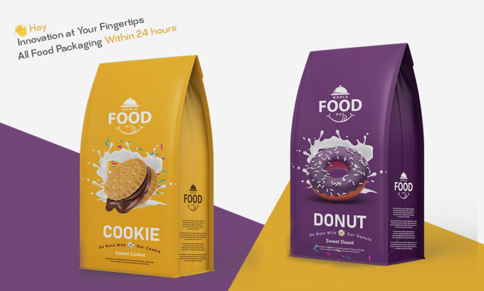 Gig Preview - Do modern food labels, stand up pouch, food bag packaging