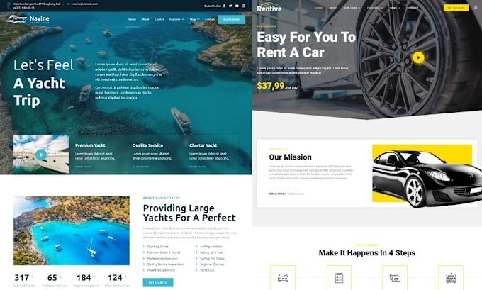 Bestseller - develop yacht website, boat booking, car rental website, cruise, jet ski website