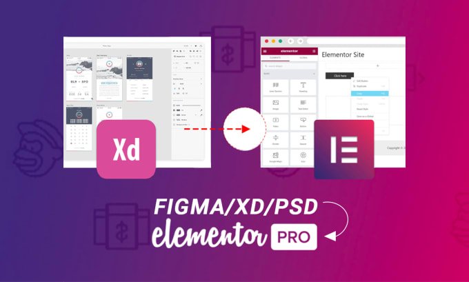 Gig Preview - Do figma psd xd to elementor conversion