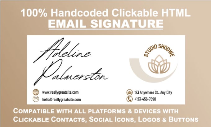 Gig Preview - Create clickable HTML email signature,email signature HTML