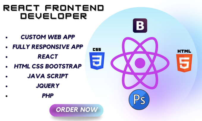 Gig Preview - Bee expert react front end developer build responsive web