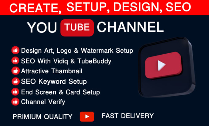 Bestseller - create and full setup your youtube channel with video SEO