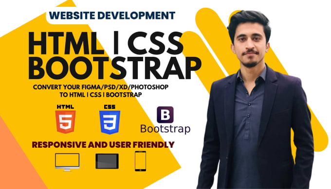 Gig Preview - Do website design html, css, bootstrap, psd figma to html