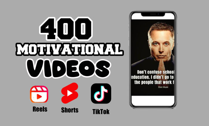 Gig Preview - Create 400 branded motivational videos for instagram reels and youtube shorts