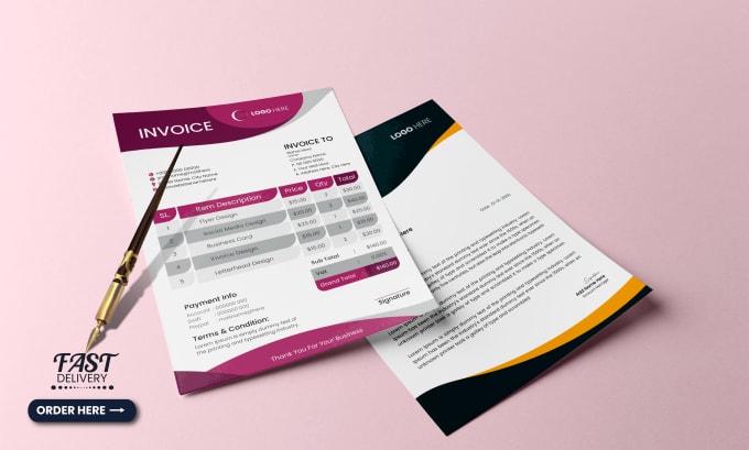 Gig Preview - Create professional invoice, price list, letterhead design