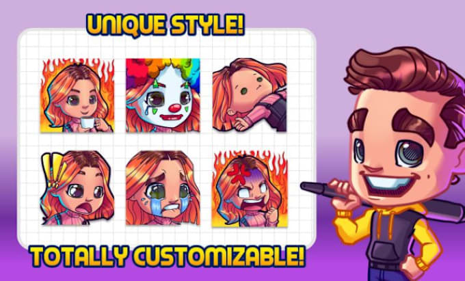 Gig Preview - Draw cute custom emotes and sub badges for your twitch