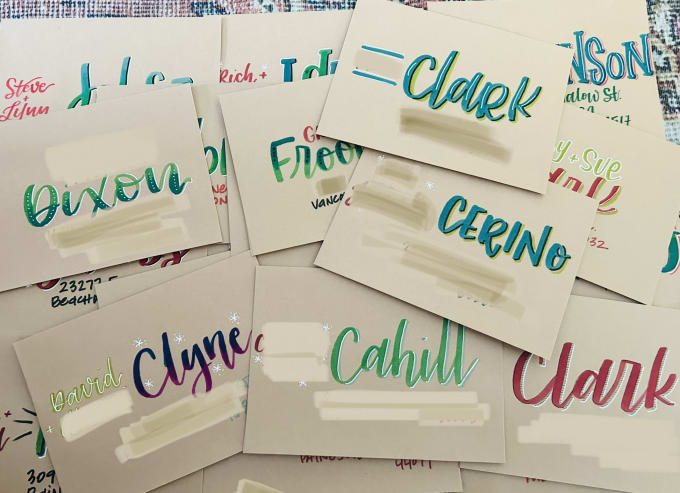 Gig Preview - Address envelopes with stylized calligraphy