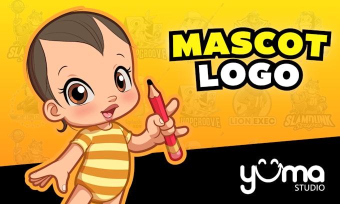 Gig Preview - Design a premium mascot logo and cartoon character for your brand