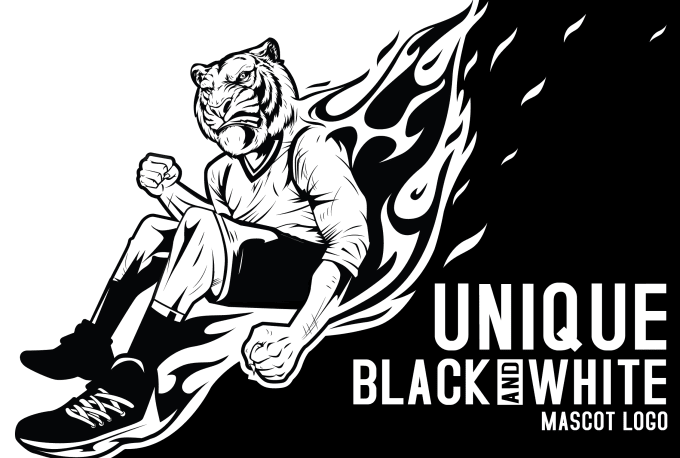 Gig Preview - Do a black and white illustation, mascot logo, stencil art