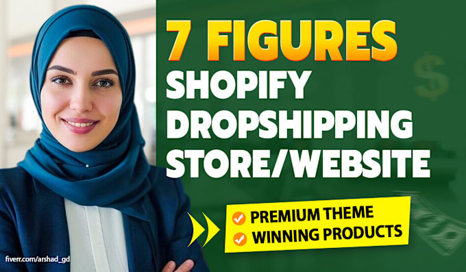 Gig Preview - Make 7 figure dropshipping shopify store or shopify website