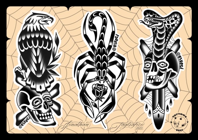 Gig Preview - Create amazing traditional or old school tattoo style design