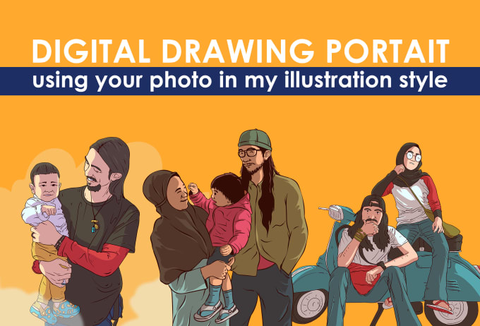 Gig Preview - Draw digital drawing portrait from your photo