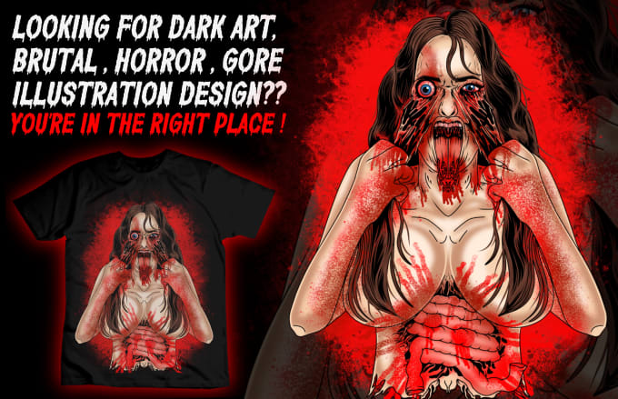 Gig Preview - Create dark arts, horror or skull artworks illustration