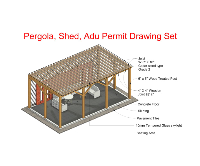 Gig Preview - Make pergola, shed, and adu plans for building permit