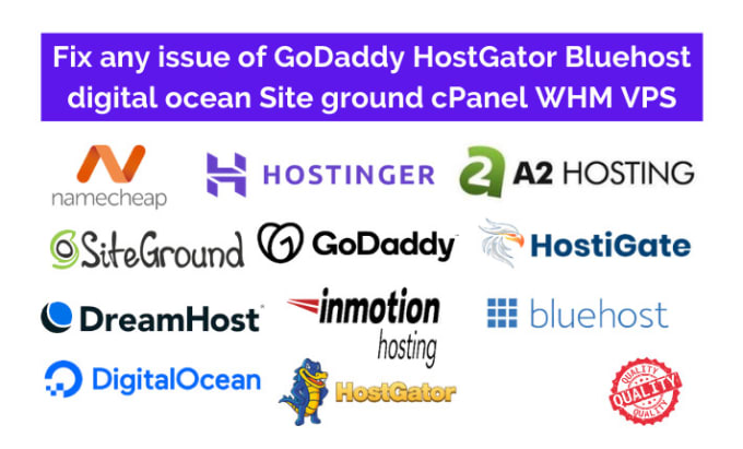 Gig Preview - Fix any issue of godaddy hostgator bluehost dreamhost siteground cpanel vps