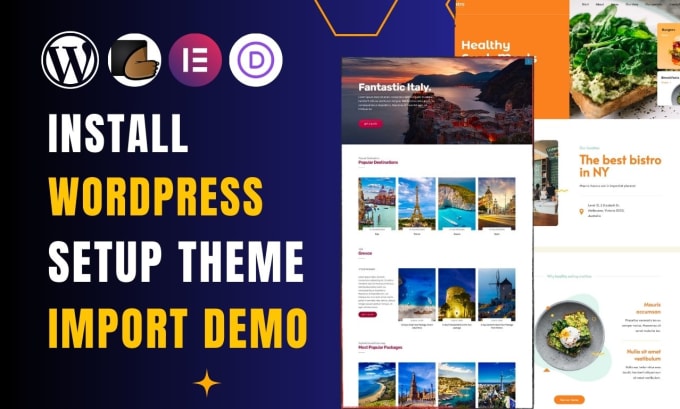 Gig Preview - Install wordpress, setup theme, import demo, do customization