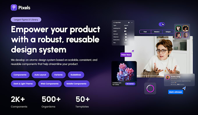 Gig Preview - Develop a reusable figma atomic design system for your product