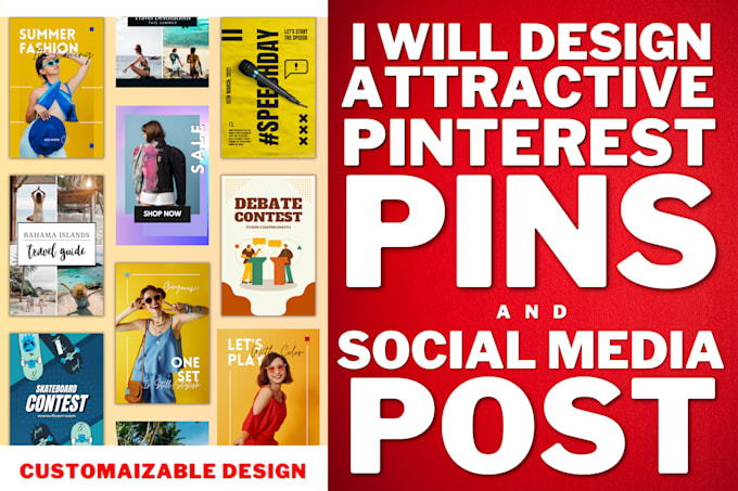 Gig Preview - Design eyecatchy pinterest pin image, templates in canva