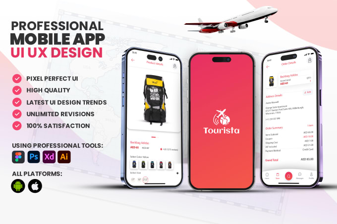 Gig Preview - Do professional mobile app UI UX design