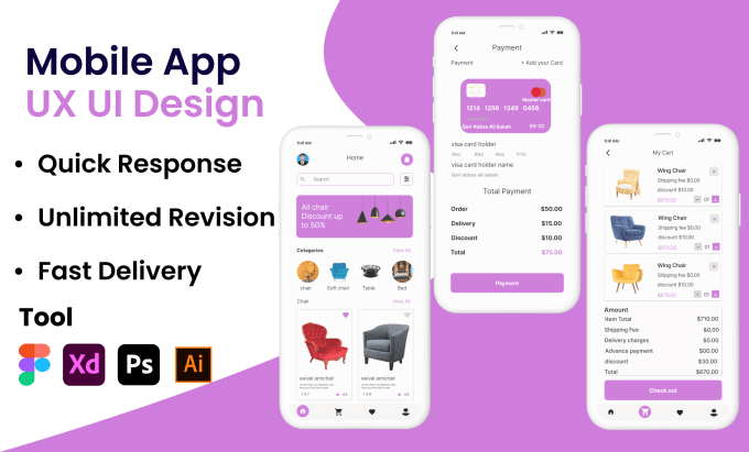 Gig Preview - Design a unique and stunning uxui for app in figma