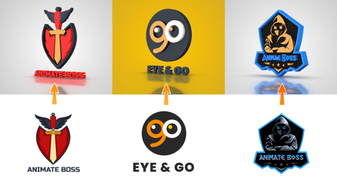 Gig Preview - Make custom 3d rotating logo animation and 360 spinning animated gif