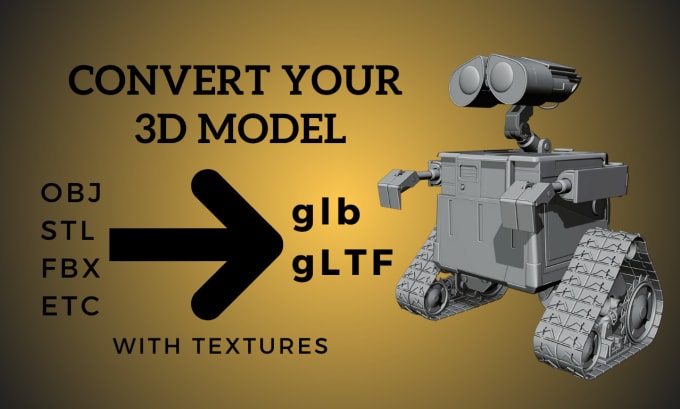 Gig Preview - Convert your textured 3d model to glb, gltf file format