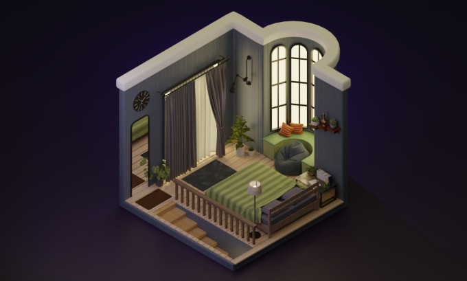 Gig Preview - Make gorgeous 3d isometric designs for you