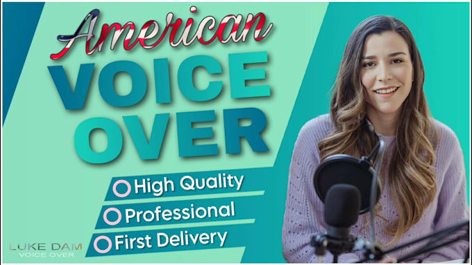 Gig Preview - Record a professional american female voice over in english