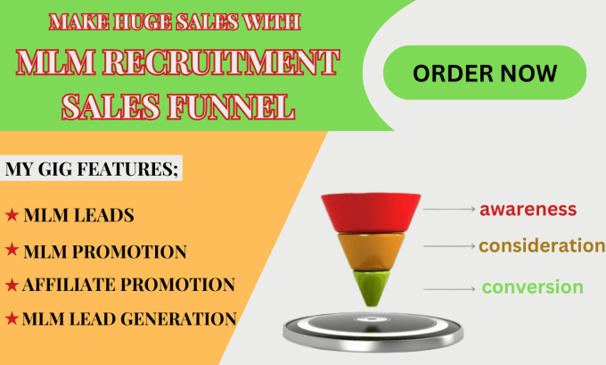 Gig Preview - Promote affiliate recruitment, mlm promotion, mlm sales funnel