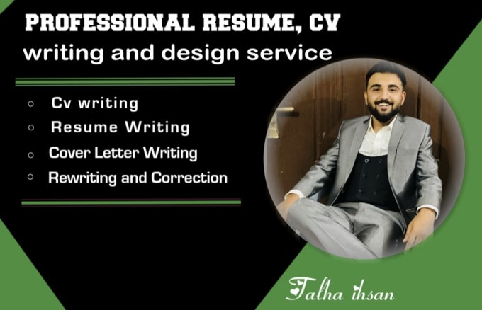 Gig Preview - Deliver a professional resume writing , resume design, cover letter