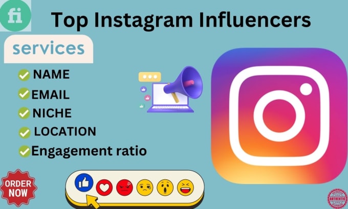 Gig Preview - Find 100 instagram influencers for you