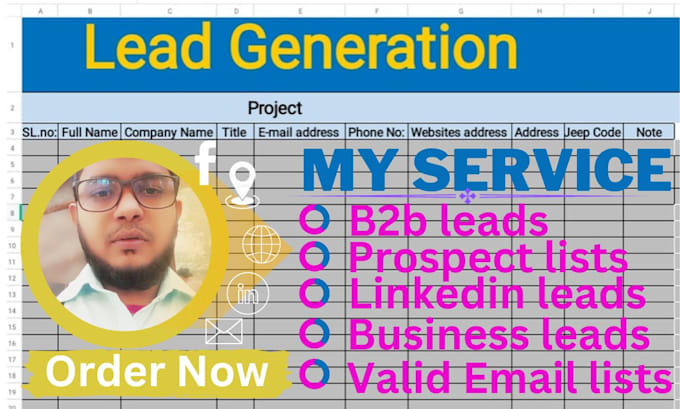 Gig Preview - Do lead generation with collect verified email