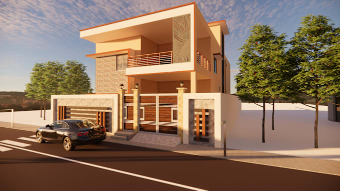 Gig Preview - Do sketchup 3d model and render for exterior and interior