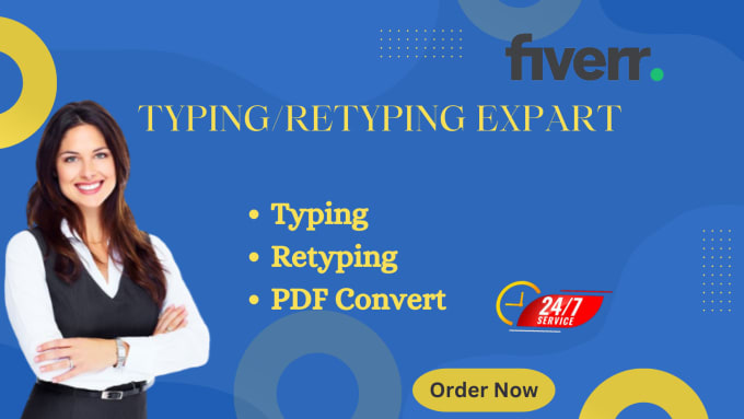 Gig Preview - Do fast typing, retype documents and PDF convert service