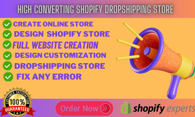 Gig Preview - Create  a   shopify  store design  build shopify website design,remodel