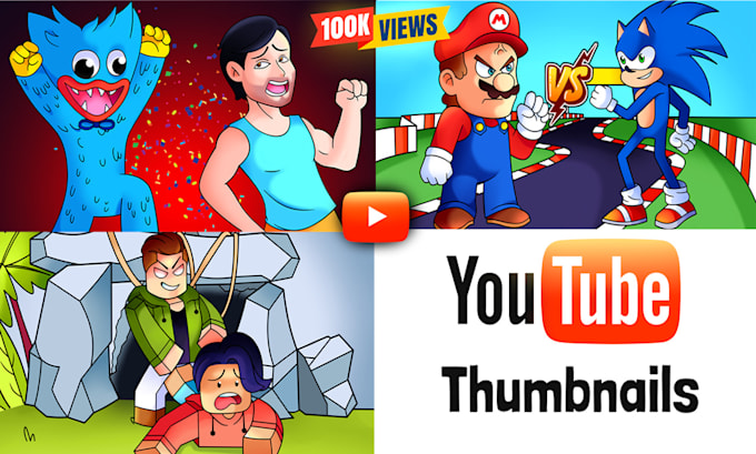 Gig Preview - Create cartoon thumbnails for your youtube channel