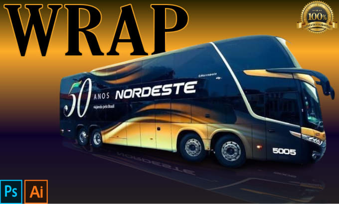 Gig Preview - Design a wrap for bus, van, billboard, signboard, boat, bus, food trailer