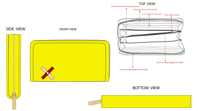 Gig Preview - Design wallet, purse and accessories factory ready tech pack