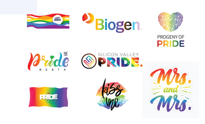 Gig Preview - Design, redesign modern pride, lgbtq, feminine logo in rainbow theme