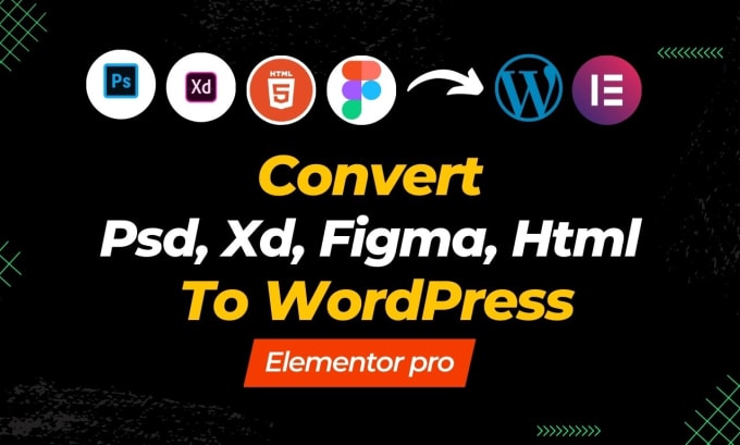 Gig Preview - Clone, convert xd, PSD, HTML, figma to wordpress website by elementor