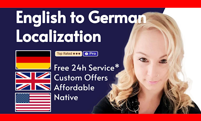 Gig Preview - Localize english to german, english and german localization by german translator