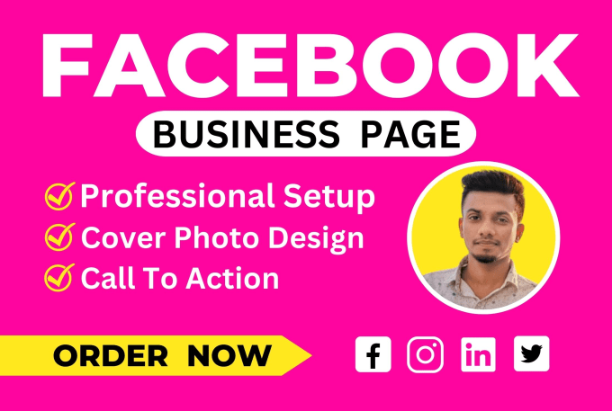 Gig Preview - Do facebook business page setup, fan page creation, and cover design